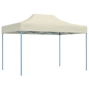 vidaXL Sulankstoma proginė palapinė, kreminė, 3x4m, plienas