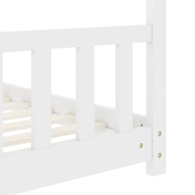 vidaXL Vaikiškos lovos rėmas, baltos spalvos, 70x140cm, pušies masyvas