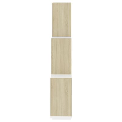 vidaXL Sieninė lentyna, balta ir ąžuolo, 78x15x93cm, MDP, kubo formos