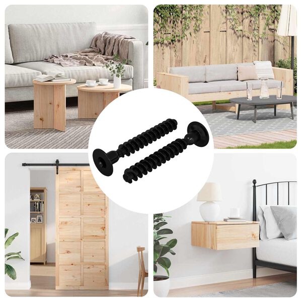 vidaXL Lizdas su dangteliu varžtas 2 pcs Juoda M5 x 40 mm Geležis