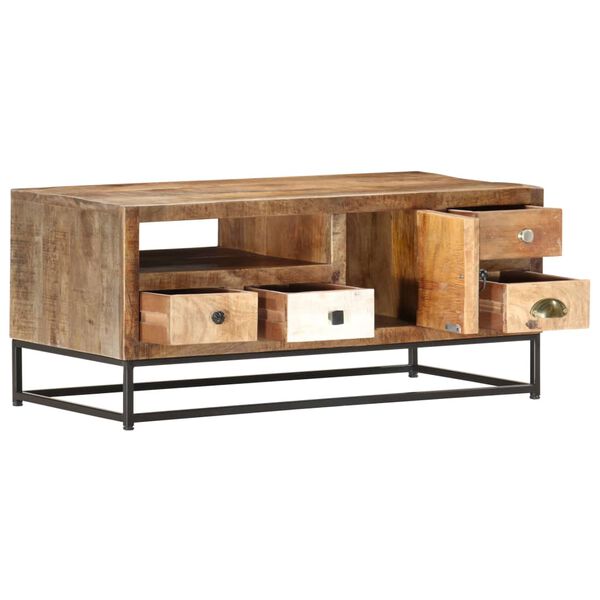 vidaXL Kavos staliukas, 90x45x40cm, perdirbtos medienos masyvas