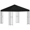 vidaXL Pavėsinė 3 x 3 m Juoda Poliesteris ir plienas 190 gsm