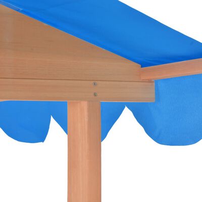vidaXL Vaikų žaidimų namelis su smėlio dėže, mėlynas, tuopos mediena
