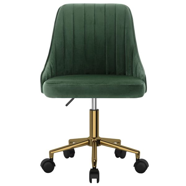 vidaXL Pasukama valgomojo kėdė, tamsiai žalios spalvos, aksomas