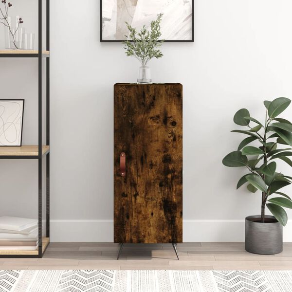 vidaXL &Scaron;oninė spintelė, dūminio ąžuolo, 34,5x34x90cm, apdirbta mediena