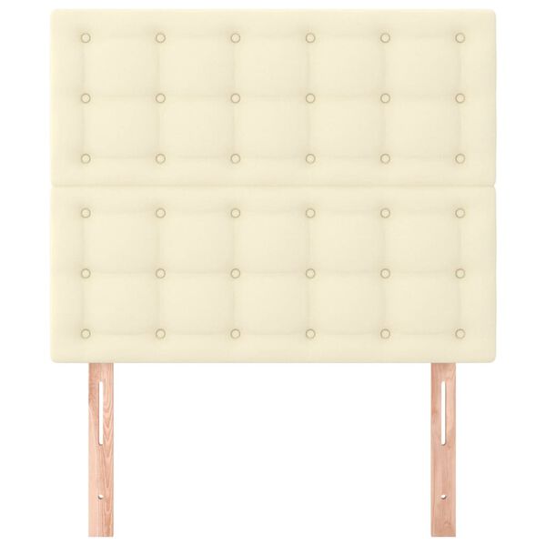 vidaXL Galvūgalis, kreminės spalvos, 80x5x118/128 cm, dirbtinė oda