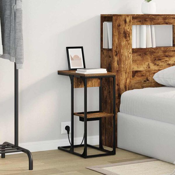 vidaXL &Scaron;alia lovos spintelė Rūkyta ąžuolas 41,5 x 26 x 60,5 cm