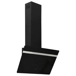 vidaXL Sieninis gartraukis, juodas, 60cm, plienas ir grūdintas stiklas