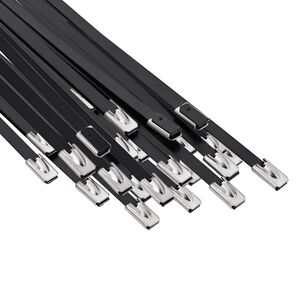 vidaXL Laido tvirtinimas 25 vnt. 4,6 x 600 mm Juoda