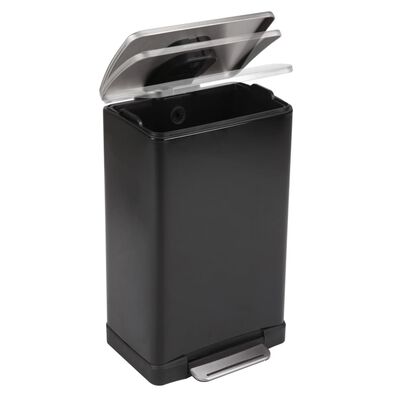 EKO Šiukšliadėžė su pedalu E-Cube, matinės juodos spalvos, 40l