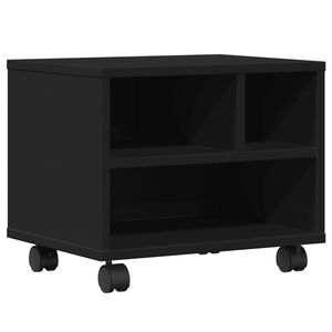 vidaXL Spausdintuvo stovas su ratukais, juodos spalvos, 41x32x34,5cm