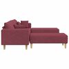 vidaXL Sofa su pagalve 3 pcs Vyno raudona audinys