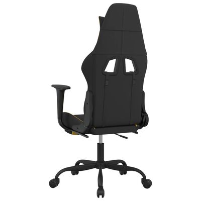 vidaXL Žaidimų kėdė su pakoja, juodos ir geltonos spalvos, audinys