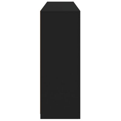 vidaXL Šoninės spintelės su LED, 3vnt., juodos, apdirbta mediena