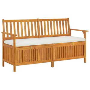 vidaXL Suoliukas-daiktadėžė su palvėle, 148cm, akacijos mediena