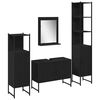 vidaXL Vonios baldų rinkinys 4 vnt. Juoda 33 x 33 x 185,5 cm