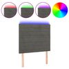 vidaXL Galvūgalis su LED, tamsiai pilkas, 100x5x118/128cm, aksomas