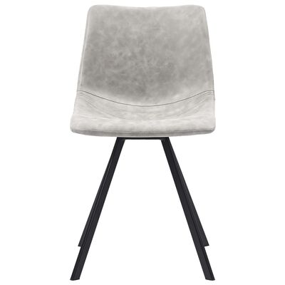 vidaXL Valgomojo kėdės, 4 vnt., šviesiai pilkos spalvos, dirbtinė oda