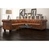 vidaXL Chesterfield penkiavietė kampinė sofa, dirbtinė oda, ruda
