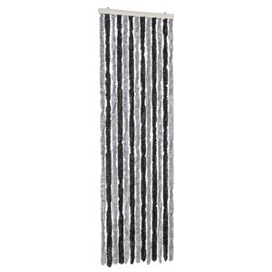 vidaXL Užuolaida nuo musių, pilka ir juoda, 56x185cm, &scaron;enilis