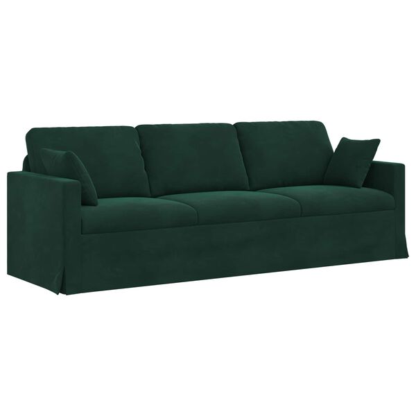 vidaXL Sofa Tamsiai žalia 228 x 78 x 80 cm Aksomas