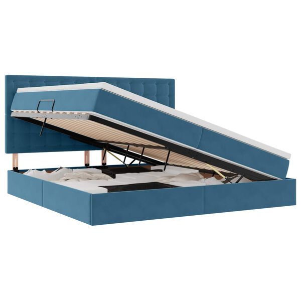 vidaXL Lova su daiktų laikymo vieta ir čiužiniu 200 x 200 cm Aksomas