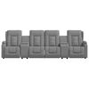 vidaXL Keturvietis atlošiamas masažinis krėslas, pilkas, dirbtinė oda