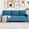 vidaXL Trivietė sofa, mėlynos spalvos, 180cm, aksomas