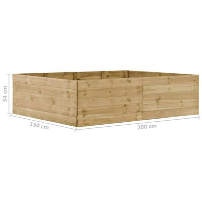 vidaXL Sodo lovelis, 200x150x54cm, impregnuota pušies mediena, aukštas