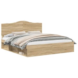 vidaXL Lovos rėmas Sonoma 200 x 200 cm Kietos pu&scaron;ies mediena