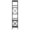 vidaXL Knygų spinta, 5 auk&scaron;tų, juoda, 59x35x171cm, apdirbta mediena