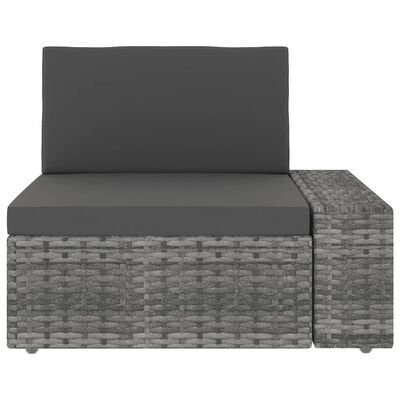 vidaXL Sodo komplektas su pagalvėlėmis, 7 dalių, pilkas, poliratanas