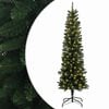 vidaXL Dirbtinis lieknas Kalėdų medis 120 cm 150 LED &Scaron;ilta balta