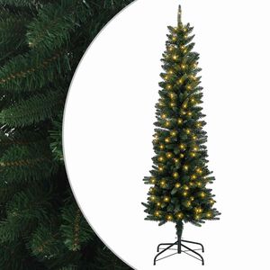 vidaXL Dirbtinis lieknas Kalėdų medis 120 cm 150 LED &Scaron;ilta balta
