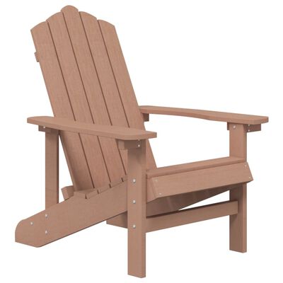 vidaXL Sodo Adirondack kėdės su staliuku, rudos spalvos, HDPE