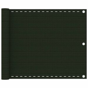 vidaXL Balkono pertvara, tamsiai žalios spalvos, 75x500cm, HDPE