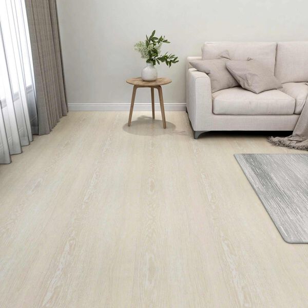 vidaXL Grindų lentos 55 pcs Smėlio 5,11 m&sup2; PVC