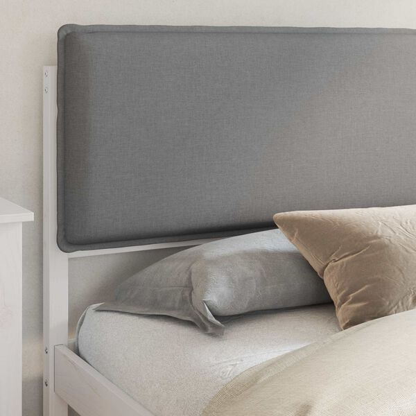 vidaXL Lovo rėmas su apmu&scaron;tu galvūgaliu &Scaron;viesiai pilka 200 x 200 cm