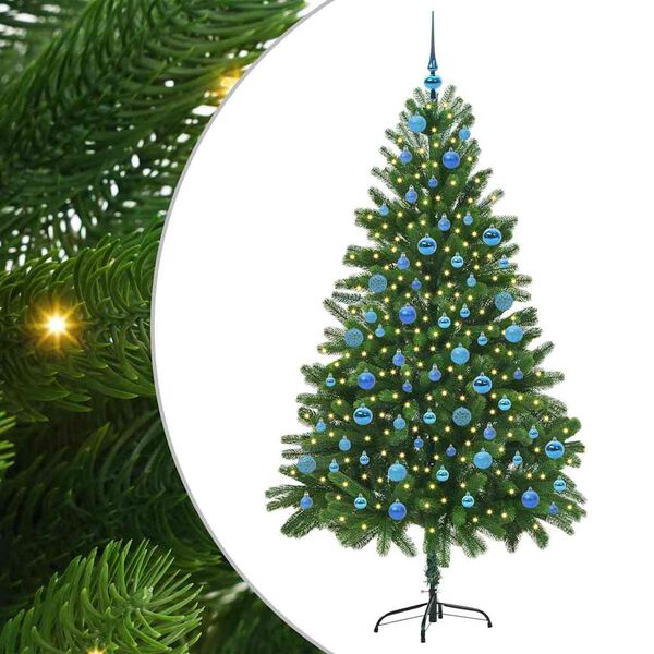 vidaXL Kalėdų eglutė su 300 LED s stovu Žalia 180 cm PE