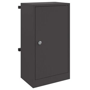 vidaXL mailbox su saugykla su durimis Juoda 30 x 20 x 55 cm Plienas