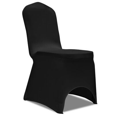 vidaXL Kėdžių užvalkalai, tamprūs, 100 vnt., juodi
