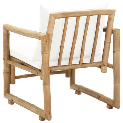 vidaXL Sodo kėdės, 2 vnt., su pagalvėlėmis, bambukas