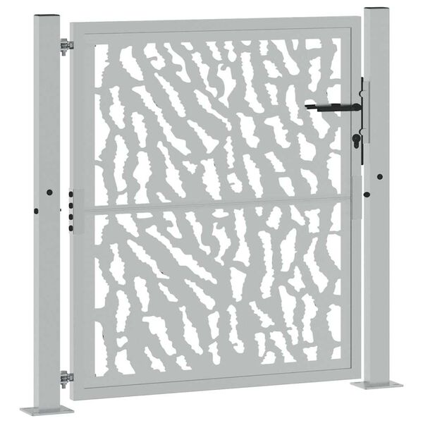 vidaXL Sodo vartai, 100x100 cm, atsparūs oro sąlygoms, plienas, su atbrailomis