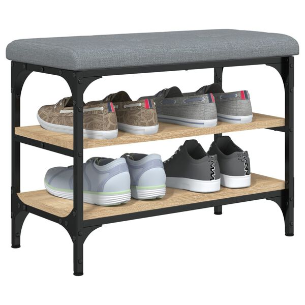 vidaXL Batų suoliukas, sonoma ąžuolo, 62x32x47cm, apdirbta mediena