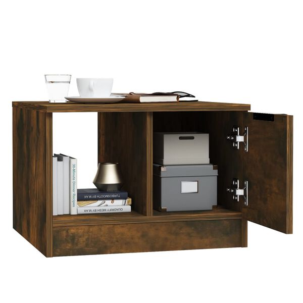 vidaXL Kavos staliukas, dūminio ąžuolo, 50x50x36cm, apdirbta mediena