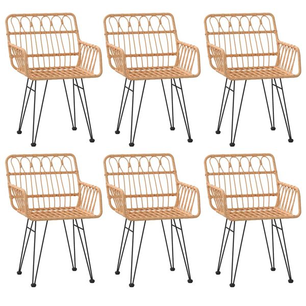 vidaXL Sodo valgomojo baldų komplektas, 7 dalių, poliratanas