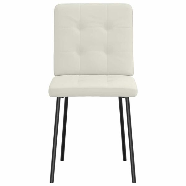 vidaXL Valgomojo kėdės, 4vnt., kreminės spalvos, aksomas