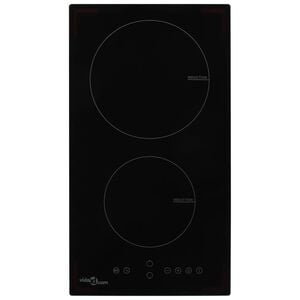 vidaXL Indukcinė kaitlentė su 2 kaitvietėmis, stiklas, 3500W