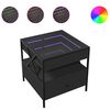 vidaXL Kavos staliukas su Infinity LED lemputėmis, juodas, 50x50x51cm