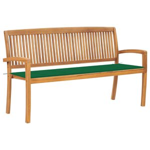vidaXL Sudedamas sodo suoliukas su pagalvėle, 159 cm, tikmedis